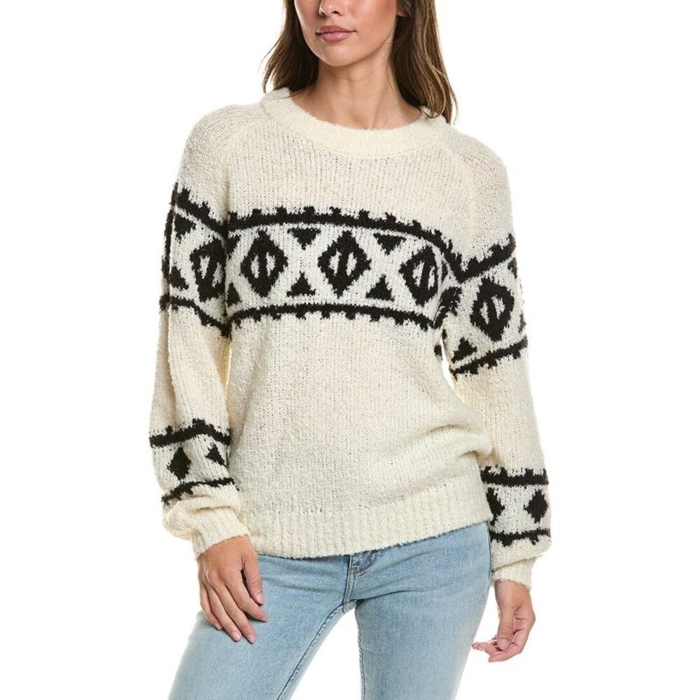 Ichi Womens  Ihcarani Wool-Blend Sweater, White